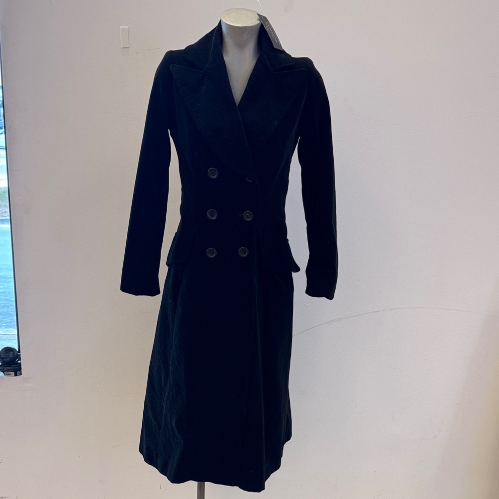 Vintage Black, Velvet Double-Breasted Coat